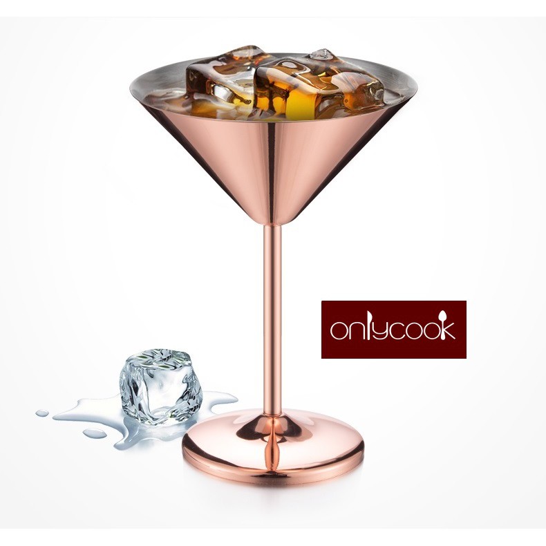 Bộ 2 Ly Cocktail và Ly Rượu Inox 304 - (Cocktail : 12x16.5cm 230ml, Ly Rượu : 7.5x21.5cm 500ml)