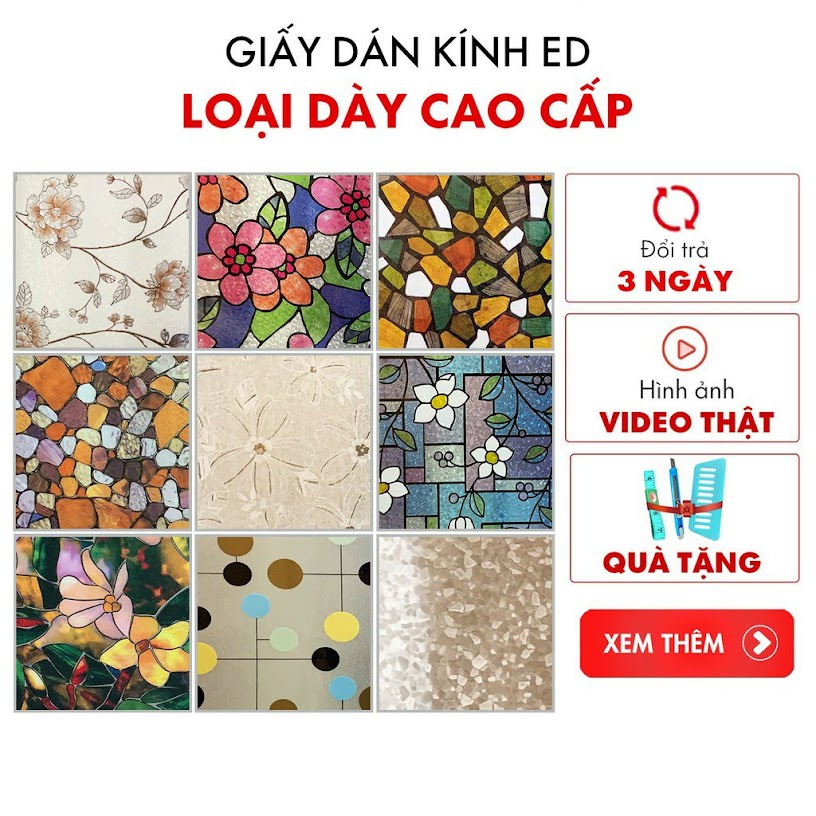 Decal Dán Kính 3D, Giấy Dán Kính Hoa Văn Cao Cấp