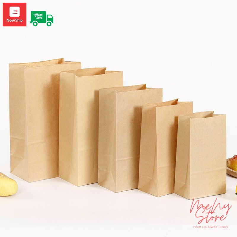 Túi giấy đựng quà Kraft nâu, túi giấy xi măng gói hàng, bọc hàng, túi giấy đựng thực phẩm không quai