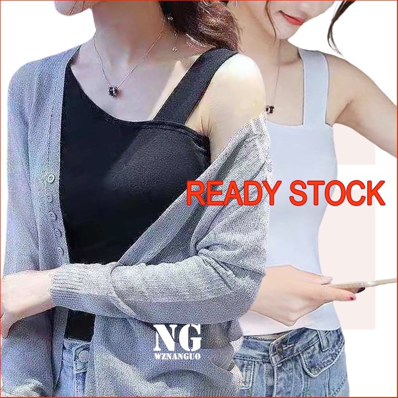 Áo Hai Dây Màu Sắc Trơn Phong Cách Hàn Quốc Cho Nữ