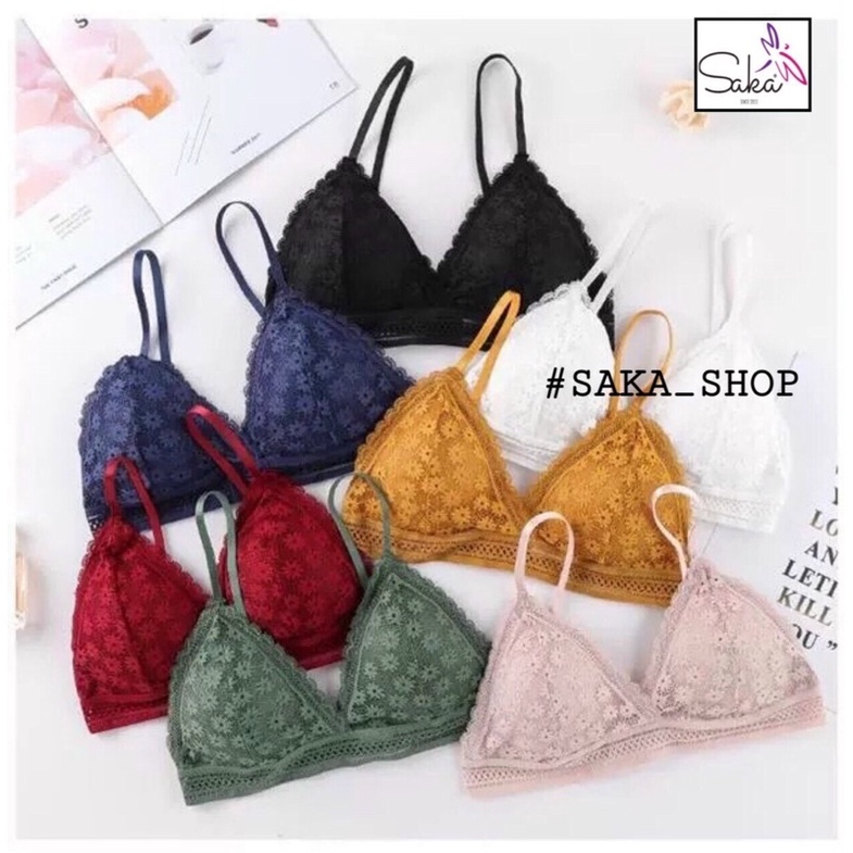 Áo ngực không gọng kèm mút ren hoa loại đẹp