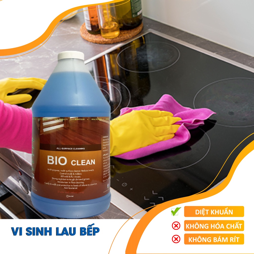 Nước Lau Sàn Hữu Cơ an toàn, khử mùi, diệt khuẩn, đuổi muỗi, côn trùng, làm sạch vết bẩn - Bio Clean  - Chai 2 Lít