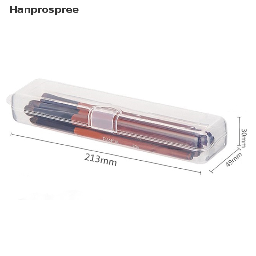 Hanprospree &gt; Hộp Đựng Cọ Trang Điểm / Bút Chì Kẻ Lông Mày Trong Suốt Gọn Nhẹ