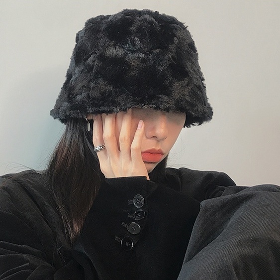 Nón tai bèo vải lông giữ ấm tai màu trơn hợp thời trang thu đông cho nữ