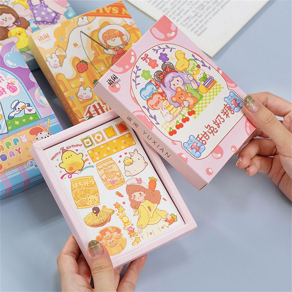 Bộ 50 Miếng Dán Trang Trí Nhật Ký / Lưng / Trường Học Họa Tiết Dễ Thương