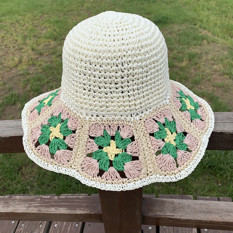 Mũ Vành Rộng Đính Hoa Trang Trí Dành Cho Nữ Mùa Hè