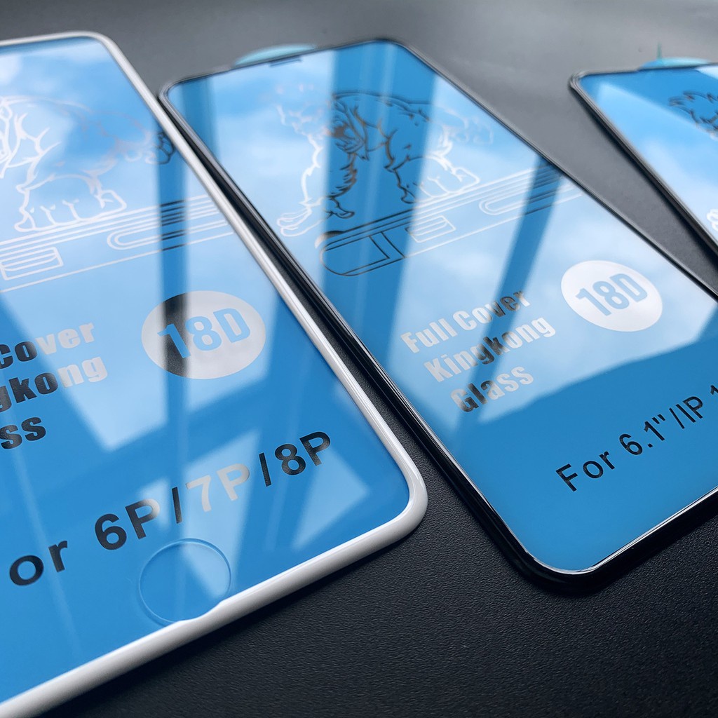 Kính cường lực 18D Full Cover Kingkong Glass  chống vỡ viền cạnh, siêu bền cho các dòng máy iphone 6 đến 12