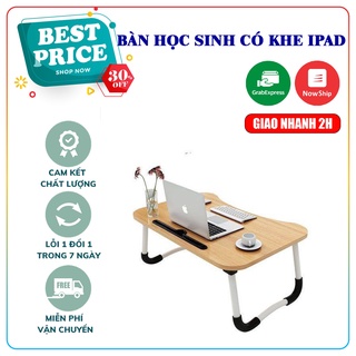Bàn học gấp gọn thông minh có khe cắm ipad TẶNG KÈM 1 bút bi
