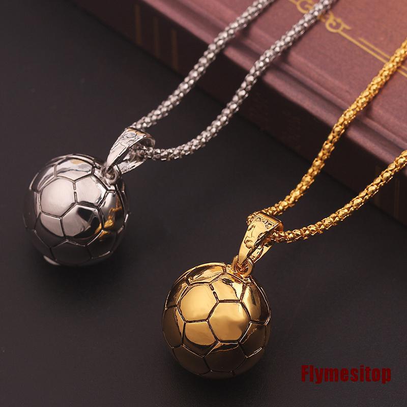 FLYOP Hip Hop Men Hippie Sports Necklace Football Pendant Alloy Soccer Jewelry Gi