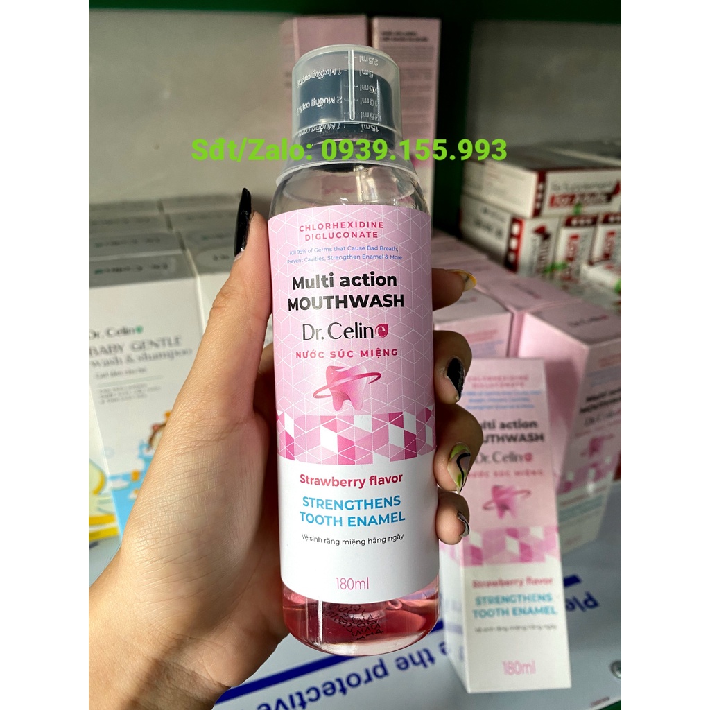 NƯỚC SÚC MIỆNG CHỐNG HÔI MIỆNG, RĂNG TRẮNG SÁNG VÀ HƠI THỞ THƠM MÁT - DR.CELINE MULTI ACTION MOUTHWASH 180ml