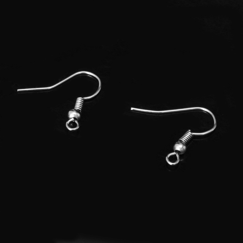 flgo* 100 Pcs Earring Hooks Hypo-Allergenic Silver Plated Surgical Steel Ear Wires