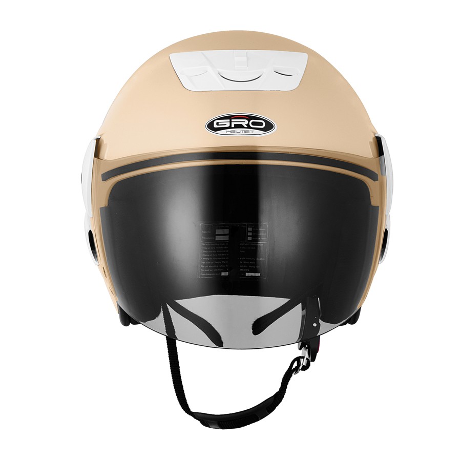 Mũ Bảo Hiểm 3/4 đầu GRO Helmet V2 có kính, kiểu dáng Honda trẻ trung cho nam và nữ, khóa kim loại chắc chắn - Nhiều màu