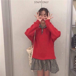 ✅ÁO NỈ VÁY PHỐI KẺ KARO CÁ TÍNH .