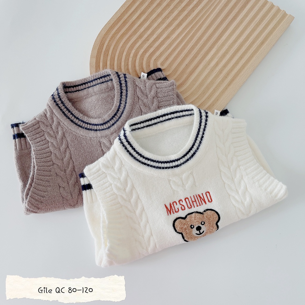 Áo ghile len Quảng Châu sz nhỡ cho bé