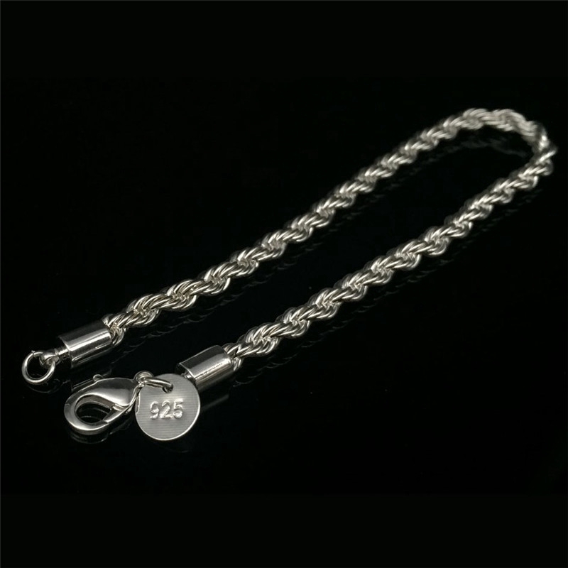 Bạc Trang Sức Thời Trang 4Mm Vòng Tay Đơn Giản