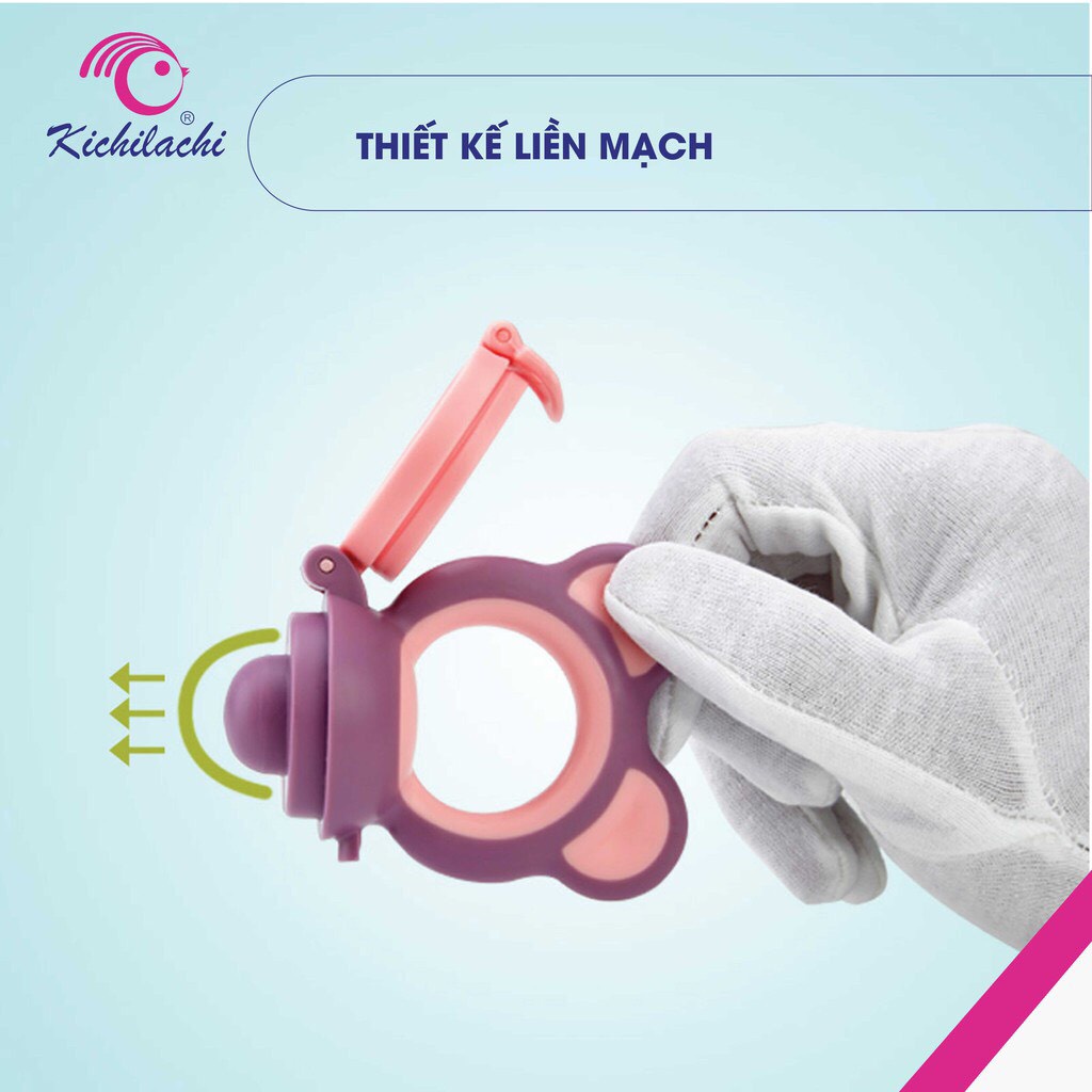 Túi nhai chống hóc - Tặng kèm 2 núm sơ cua và dây xích cho bé và thìa báo nóng