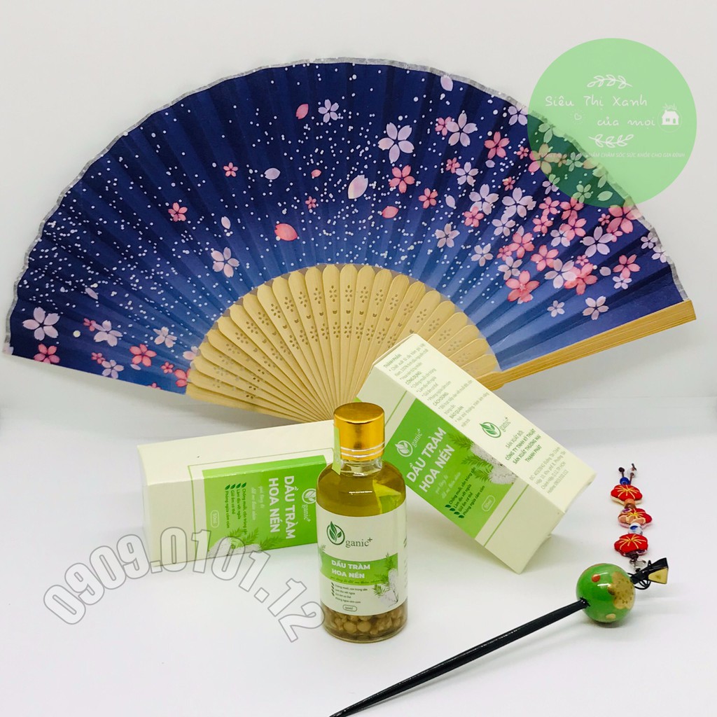 Dầu tràm huế nguyên chất ngâm hoa nén chính hãng Oganic+ chai 50ml