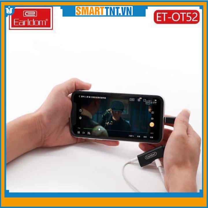 Jack chuyển 2in1 Lightning Earldom OT52 (1 cổng Lightning + 1 cổng 3.5mm) mới