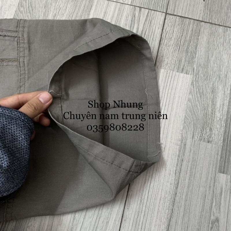 Quần ngố thô kaki túi hộp Nam Trung Niên Quảng Châu túi hộp hàng đẹp có size lớn 100kg; Áo Nam Trung Niên Cao Cấp