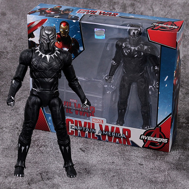 Mô Hình Black Panther Marvel Avengers Cao 18cm Bản Civir War