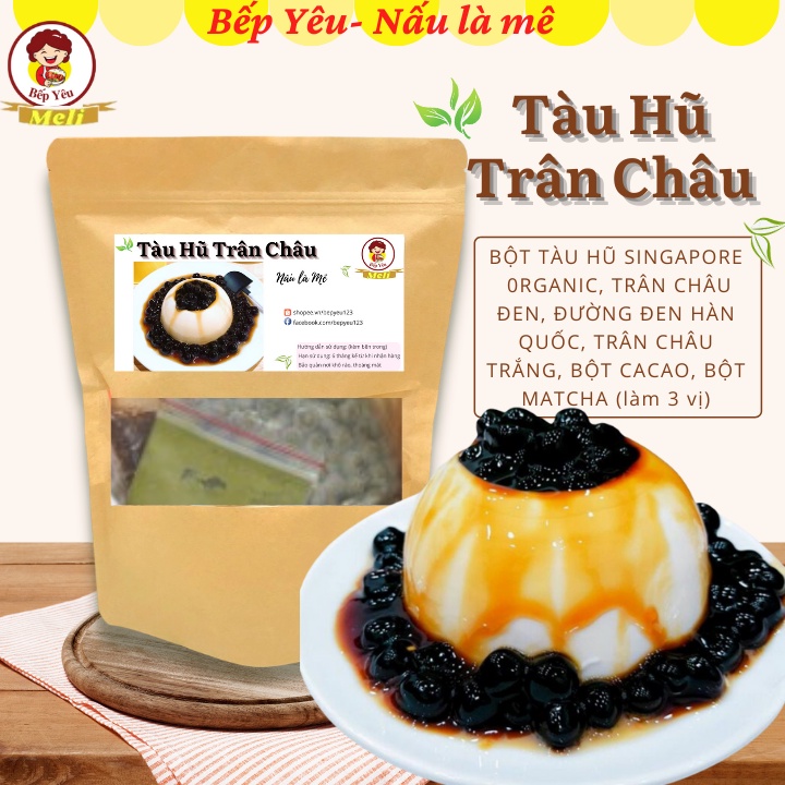 Set tàu hũ trân châu đường đen, nguyên liệu nấu tàu hủ (SET 13 - 15 CHÉN )