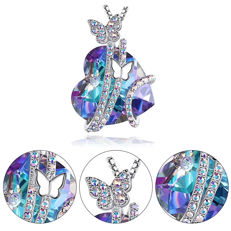 Vòng cổ mặt hình trái tim đính đá thời trang cho nữ