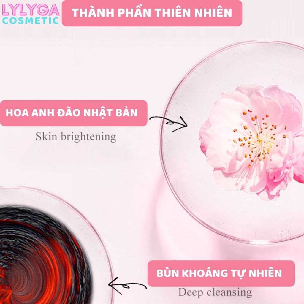 Mặt nạ bùn Hoa Anh Đào SAKURA Mud Mask Laikou 1 túi 12 gói 5g mặt nạ ngủ nội địa trung Chính Hãng MN16