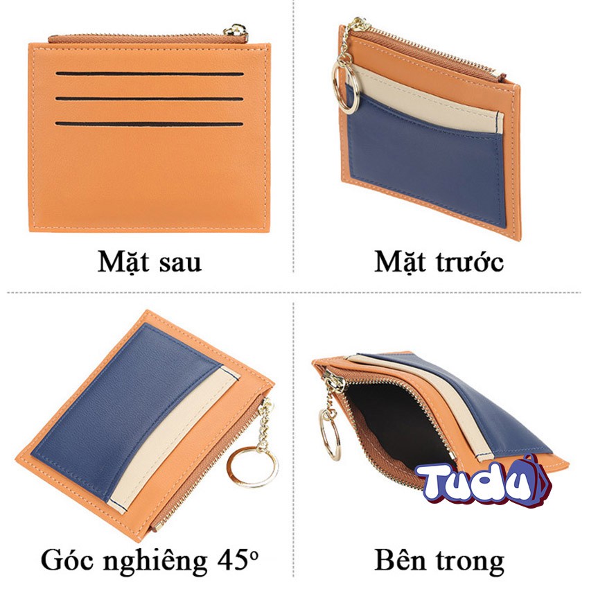 Bóp Ví Nữ Tudu, Ví Ngắn Mini Cầm Tay, Móc Treo Chìa Khóa Tiện Dụng, Thời Trang Phong Cách Hàn Quốc (CN432)