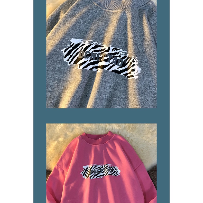 Áo sweater dáng rộng cổ tròn thời trang Harajuku cho nữ | BigBuy360 - bigbuy360.vn