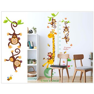 Decal dán tường hình thước đo chiều cao cho bé 01