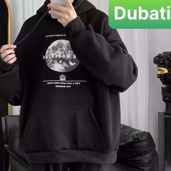 ÁO KHOÁC HOODIE NAM NỮ UNISEX CHẤT NỈ DÀY MỊN HỌA TIẾT MẶT TRĂNG FROM RỘNG SÀNH ĐIỆU- DUBATI FASHION