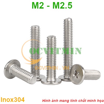 Ốc Bake Đầu Dẹp Mỏng M2 M2.5 Inox 304 Hơi Hút Nam Châm