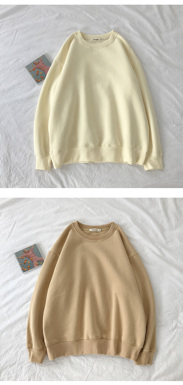 Áo nỉ dài tay dáng rộng thời trang dành cho cặp đôi | BigBuy360 - bigbuy360.vn