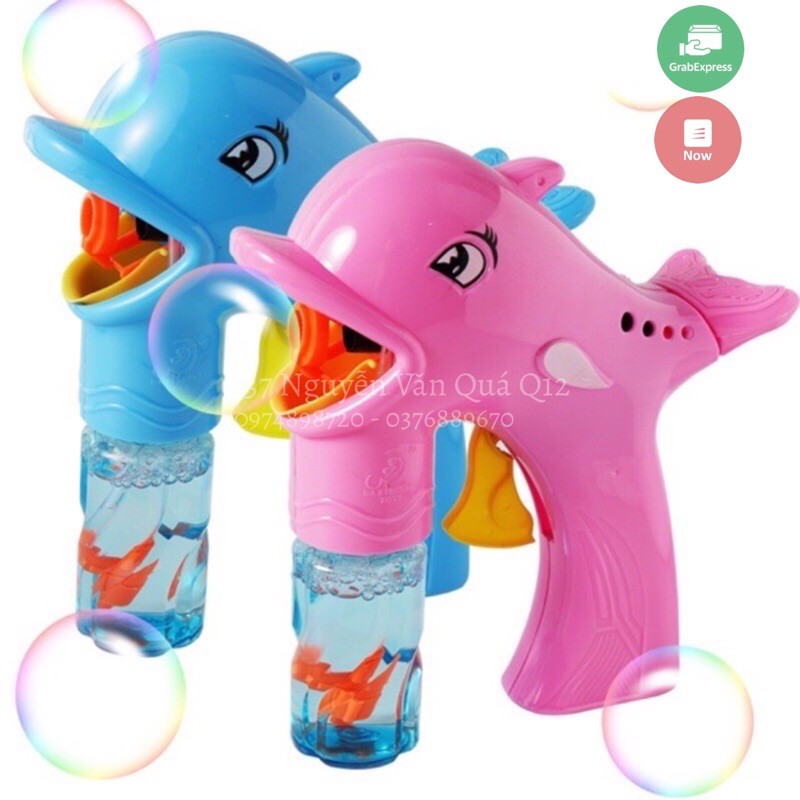 Đồ chơi bắn bong bóng xà phòng cá heo dành cho bé 328-2-H