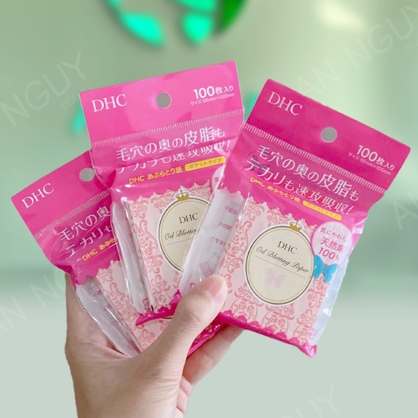 Gói 100 chiếc giấy thấm dầu DHC Oil Blotting Paper Nhật Bản