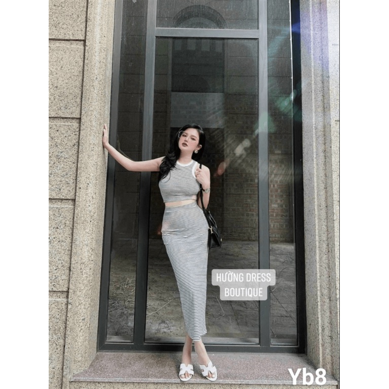 SÉT ÁO BA LỖ PHỐI CHÂN VÁY BODY THUN GÂN TÔN DÁNG SIÊU HOT HBPU