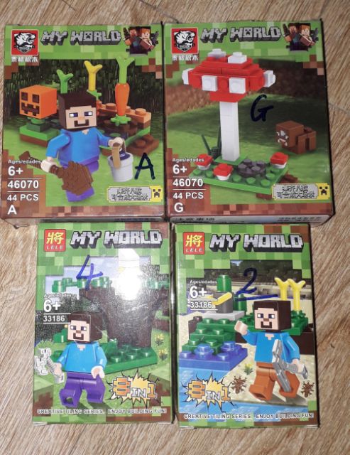 Lắp ráp 1 hộp Lego_MineCraff_MyWord 46070 hoặc 33186 có nhiều chi tiết bằng nhựa ABS