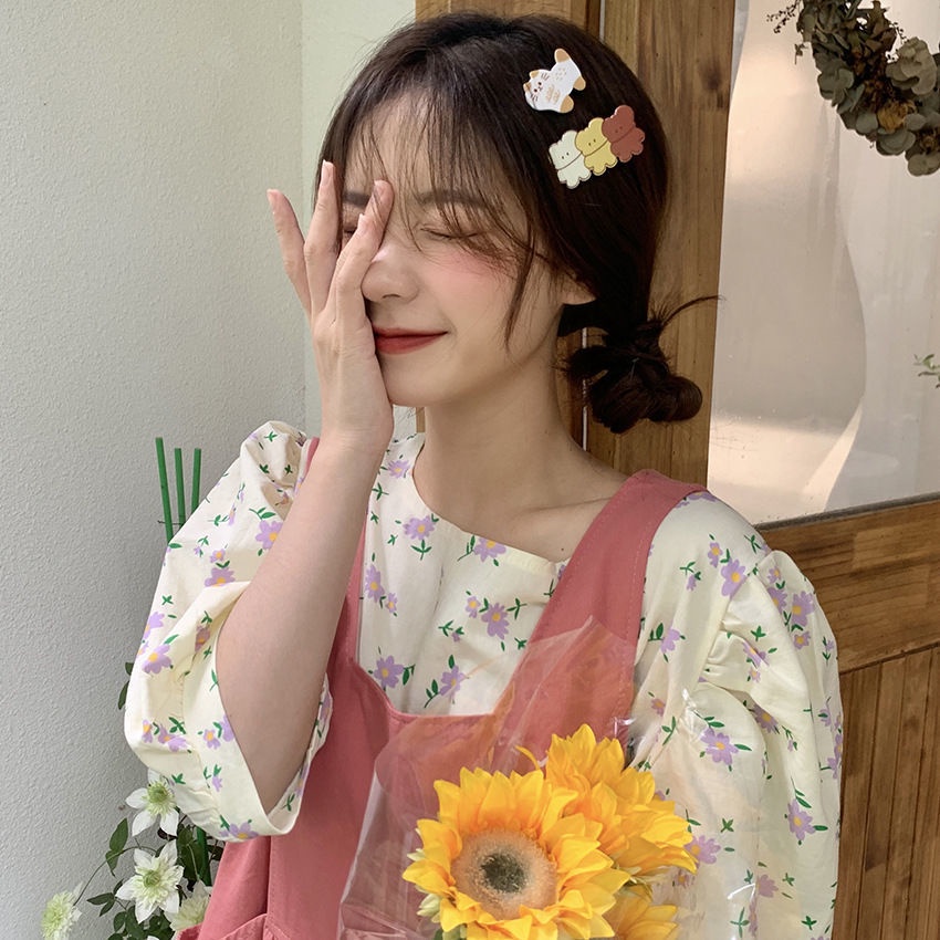 Set 2 Kẹp Tóc Hình Hoa Cúc Nhỏ Dễ Thương Phong Cách Hàn Quốc