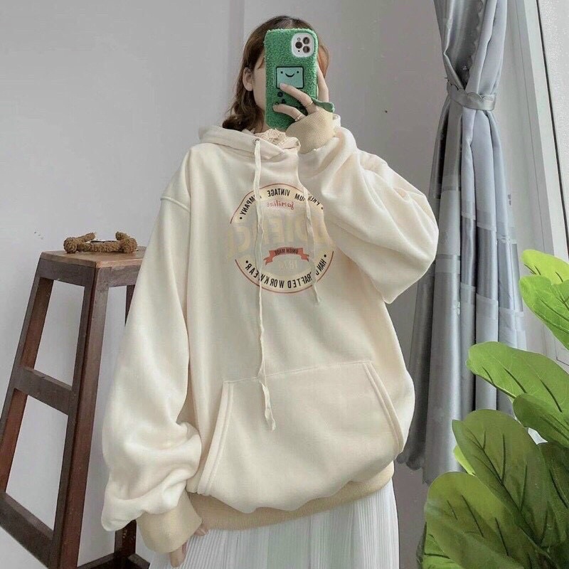 Áo khoác hoodie nữ nón 2 lớp tay phồng vải nỉ ngoại dày mịn cao cấp gây bão thị trường việt bao đẹp