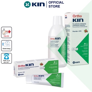  KIN | COMBO Chăm Sóc Răng Niềng ORTHOKIN ®: Nước Súc Miệng 500 ML + Kem Đánh Răng 95g - CHUYÊN DỤNG CHO RĂNG NIỀNG 