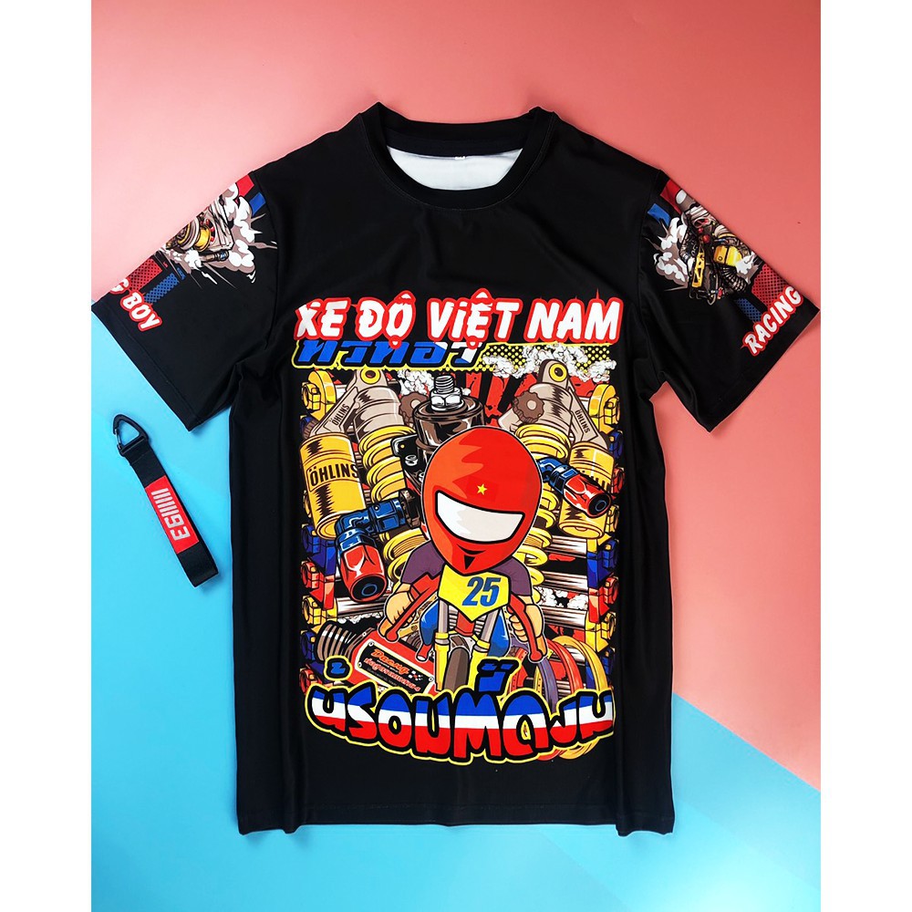 Áo Thun Xe Đua RacingBoy, Độ Việt Nam Chibi 3D Cực Thoáng Mát Vải Tốt - BẢO HÀNH TRỌN ĐỜI [ FREE SHIP ]