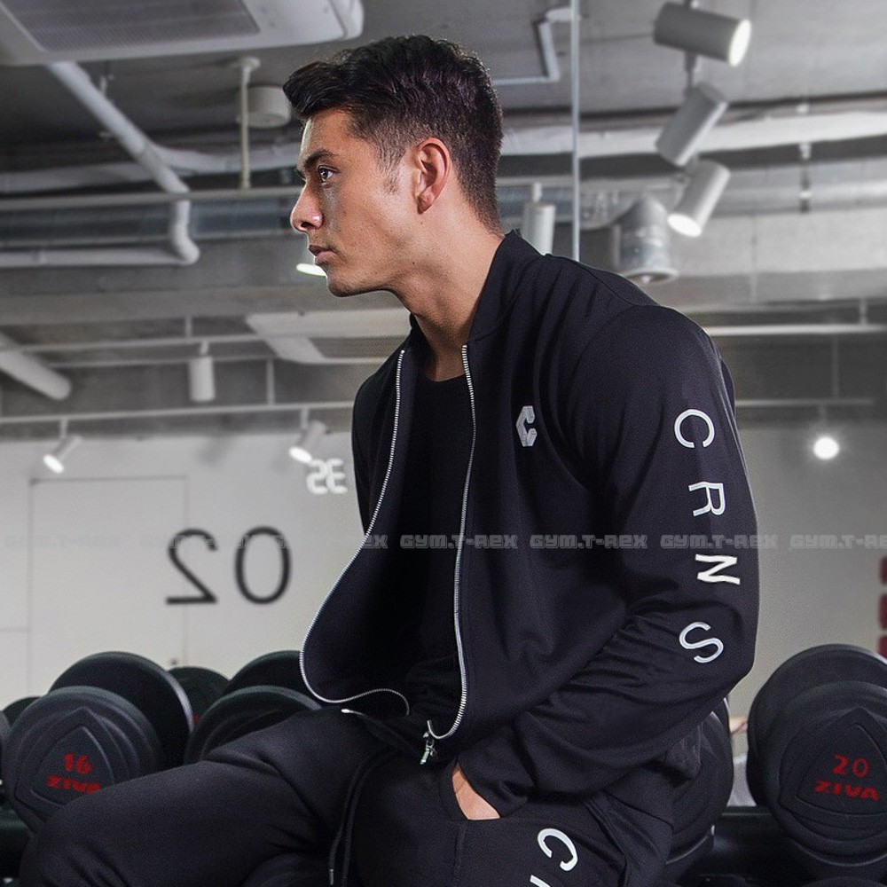 Áo khoác thể thao nam CRNS SP139, Áo thể thao nam bomber 2 lớp - Gym Trex