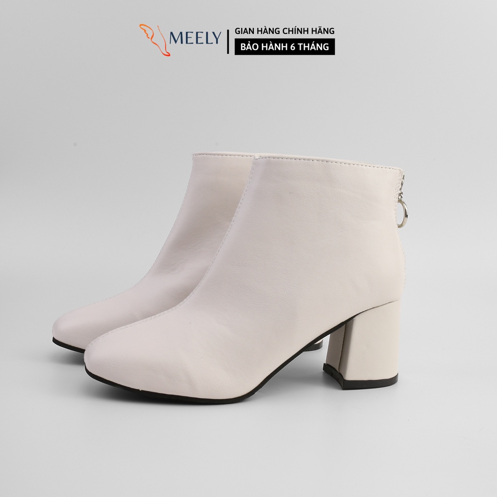 Giầy Bốt Nữ Giày Boot Da Mịn Gót Vuông 5Phân MEELY - BOT255