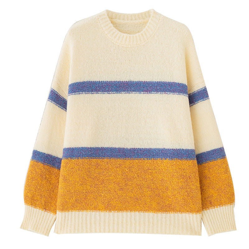 Áo Sweater Dệt Kim Mềm Mại Dáng Rộng Kiểu Retro Thời Trang Thu Đông Cho Nữ