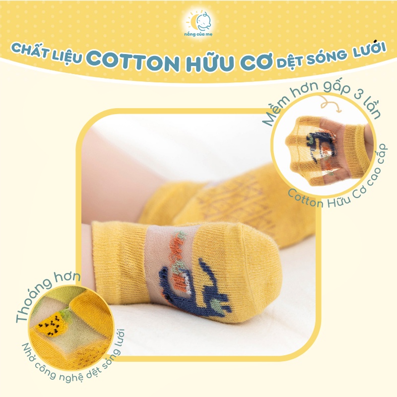 Tất Lưới Mùa Hè Cho Bé Nắng Của Mẹ set 5 đôi vớ lưới siêu mỏng thoáng mát phù hợp cho bé nằm phòng điều hoà _ SIEUKLONG