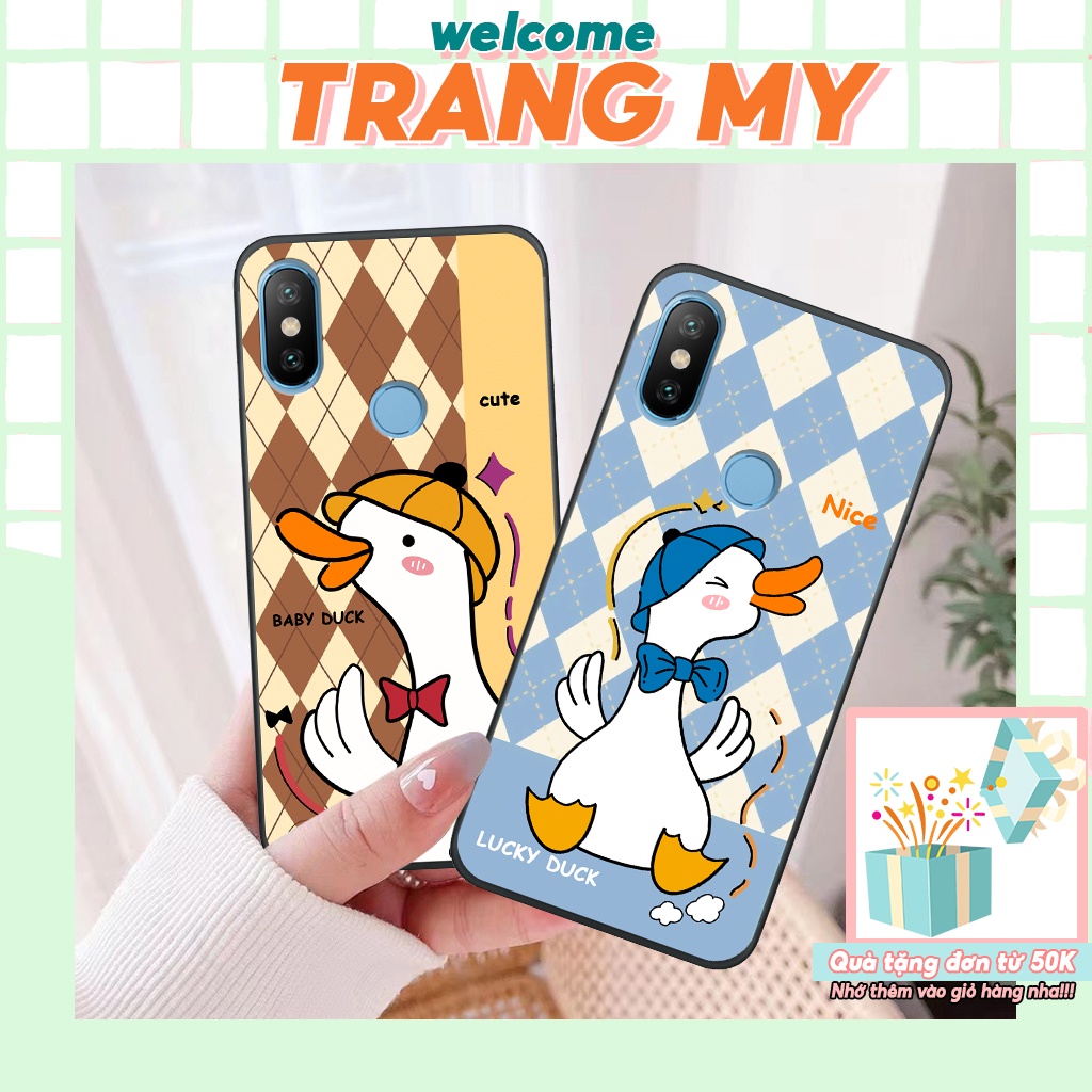Ốp lưng Xiaomi Redmi Note 5 /Redmi Note 6/Redmi S2/Mi A2 họa tiết trái tim, gấu, vịt vàng dễ thương