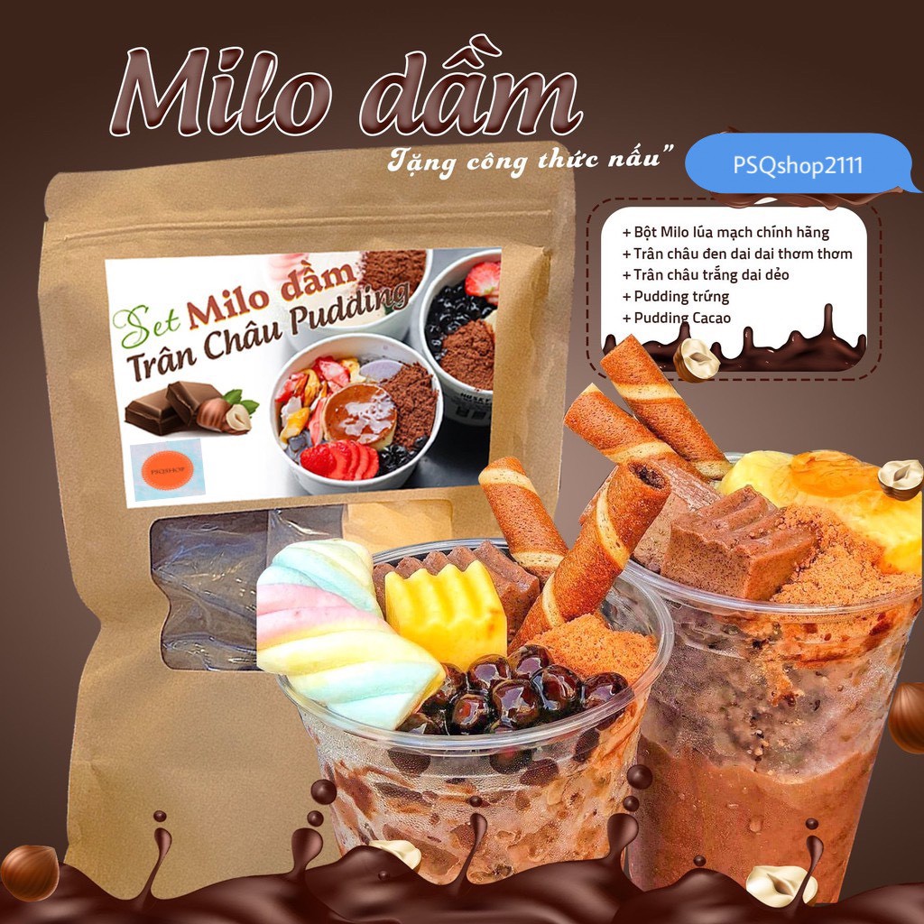 [Mã 158FMCGSALE giảm 7% đơn 500K] Set Milo Dầm Trân Châu chuẩn vị full