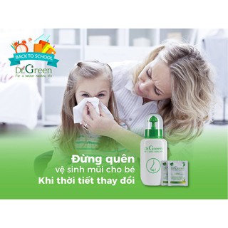 Bình rửa mũi Dr Green (Bình 240ml + 10 gói muối)