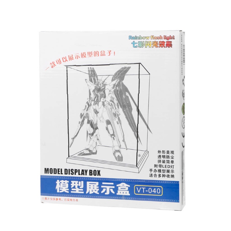 Hộp Trưng Bày Mô Hình Nhân Vật Bằng Acrylic Trong Suốt Chống Bụi Có Đèn Nhiều Màu