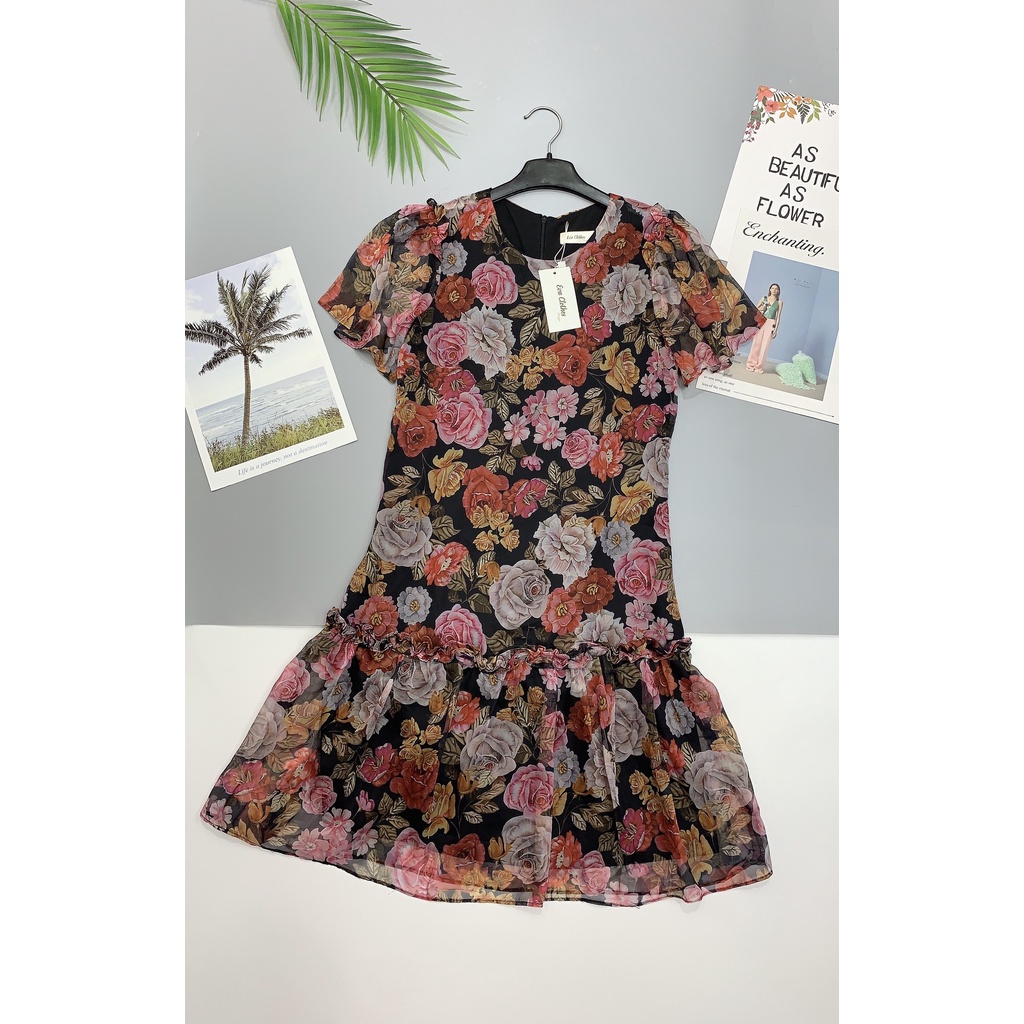 Váy Voan Hoa Hồng, 2 Lớp Đuôi Cá Evalover | BigBuy360 - bigbuy360.vn